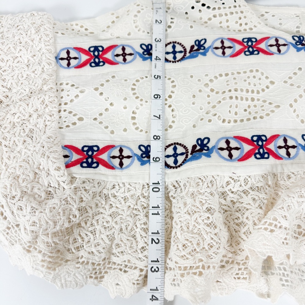 ANTHROPOLOGIE Ruffle Lace Shrug in Cream Size M/L - Picture 9 of 15